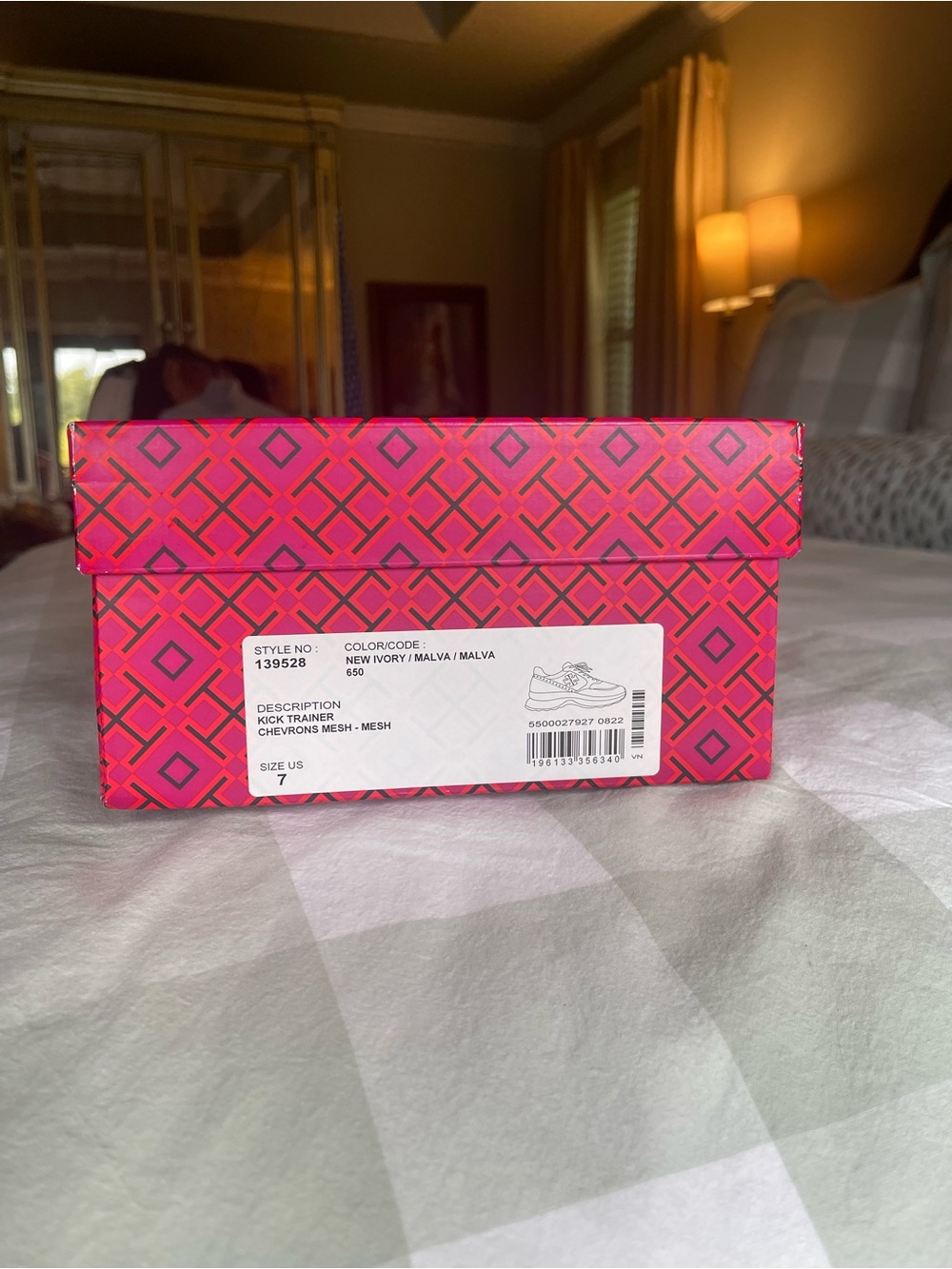Tory Burch Kick Trainer Sneakers, New Ivory/Malva Women’s SZ 7 - Picture 7 of 9